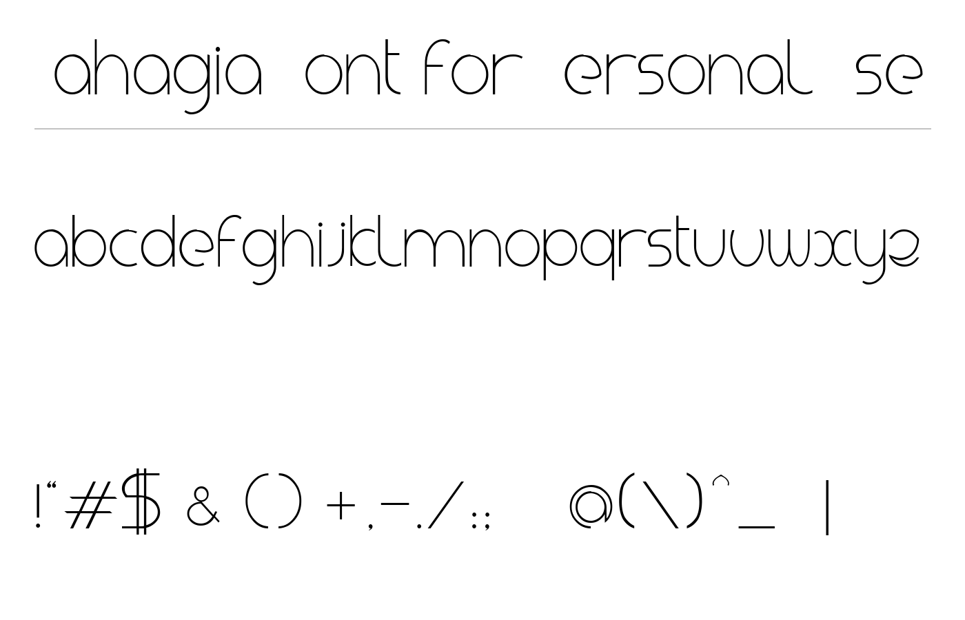 Bahagia Font for Personal Use Font preview