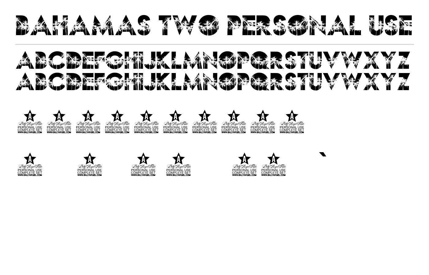 BAHAMAS TWO PERSONAL USE Font preview