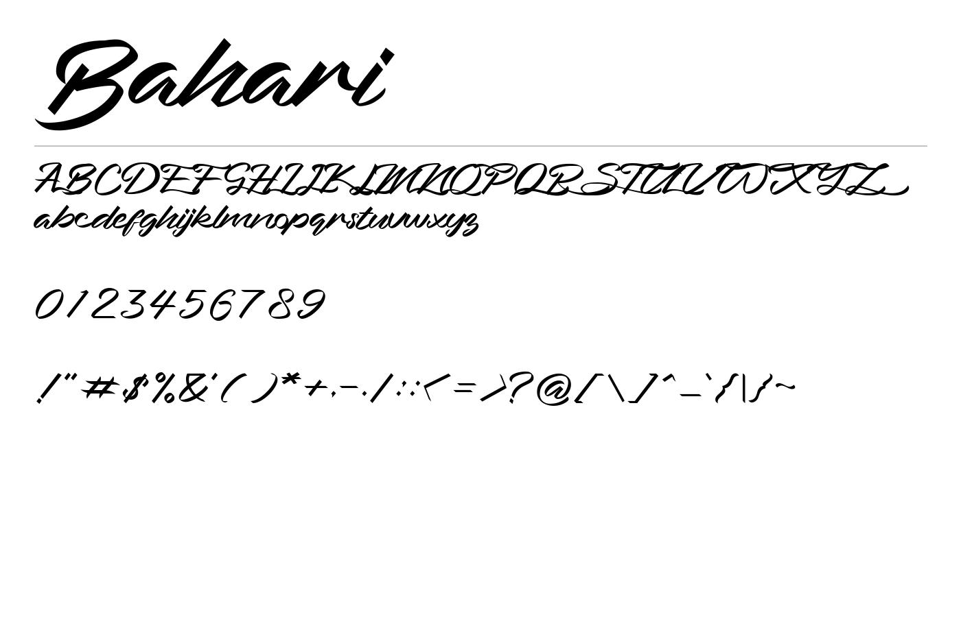 Bahari Font preview