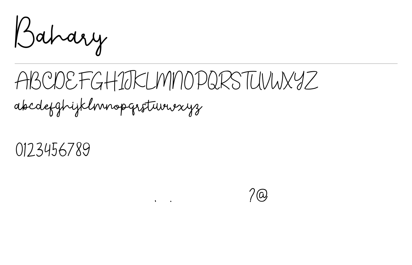 Bahary Font preview