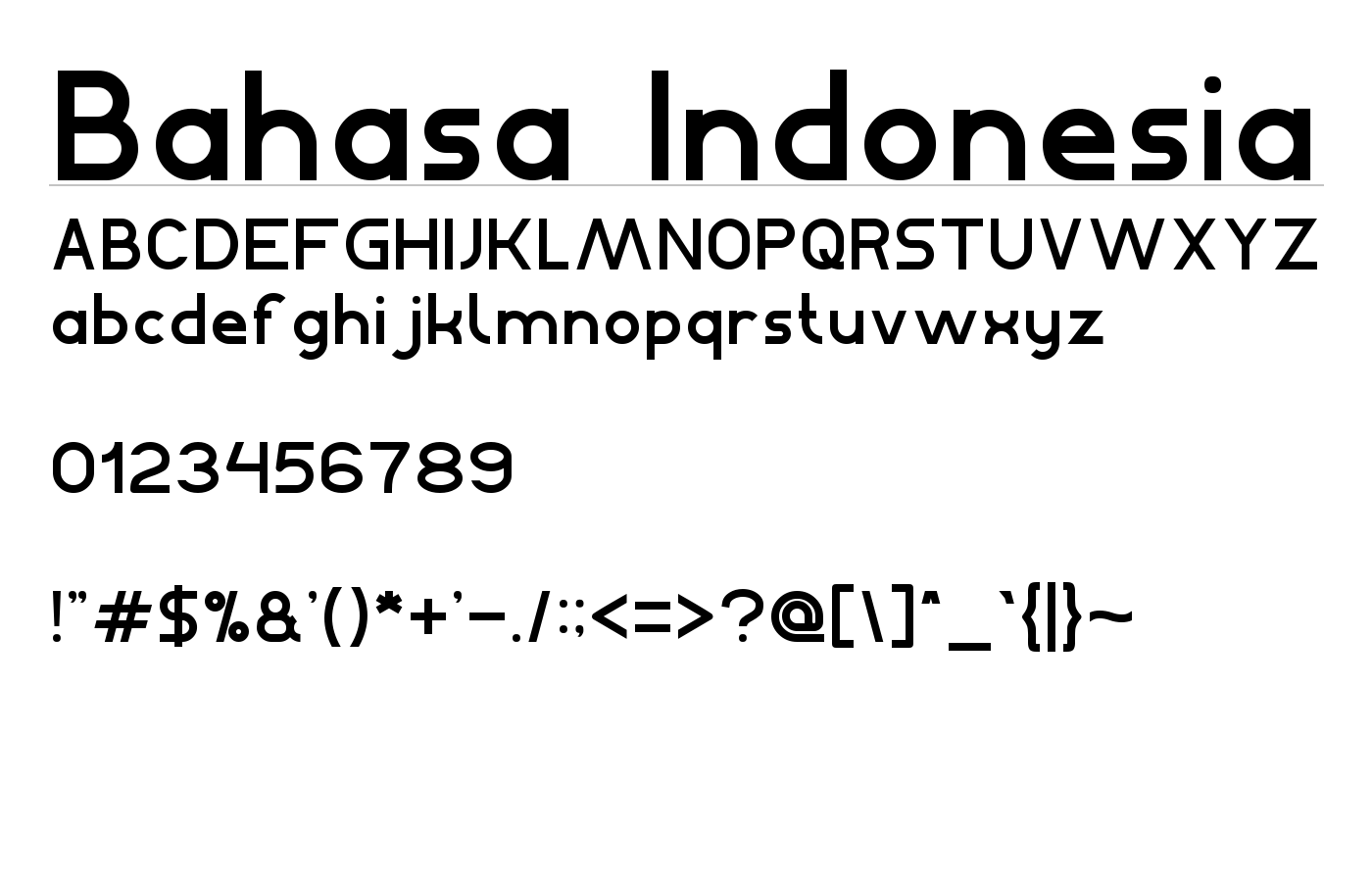 Bahasa Indonesia Font preview