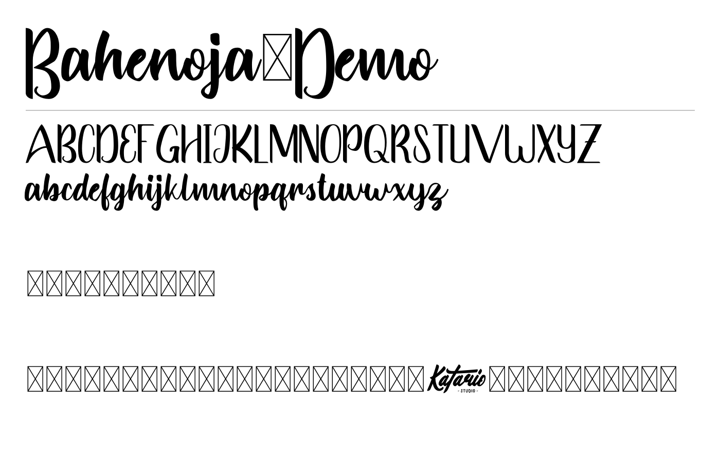 Bahenoja-Demo Font preview