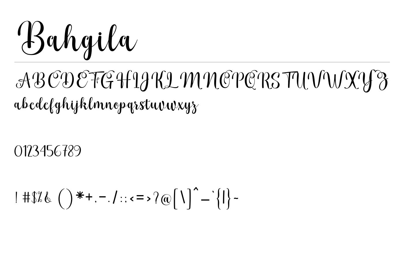 Bahgila Font preview
