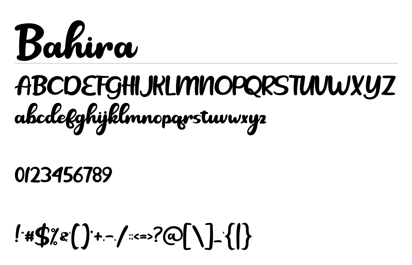 Bahira Font preview
