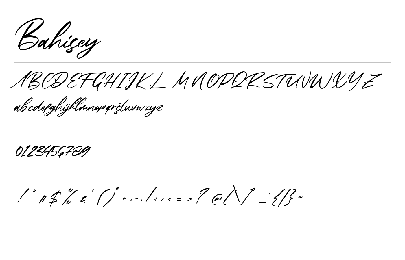 Bahisey Font preview