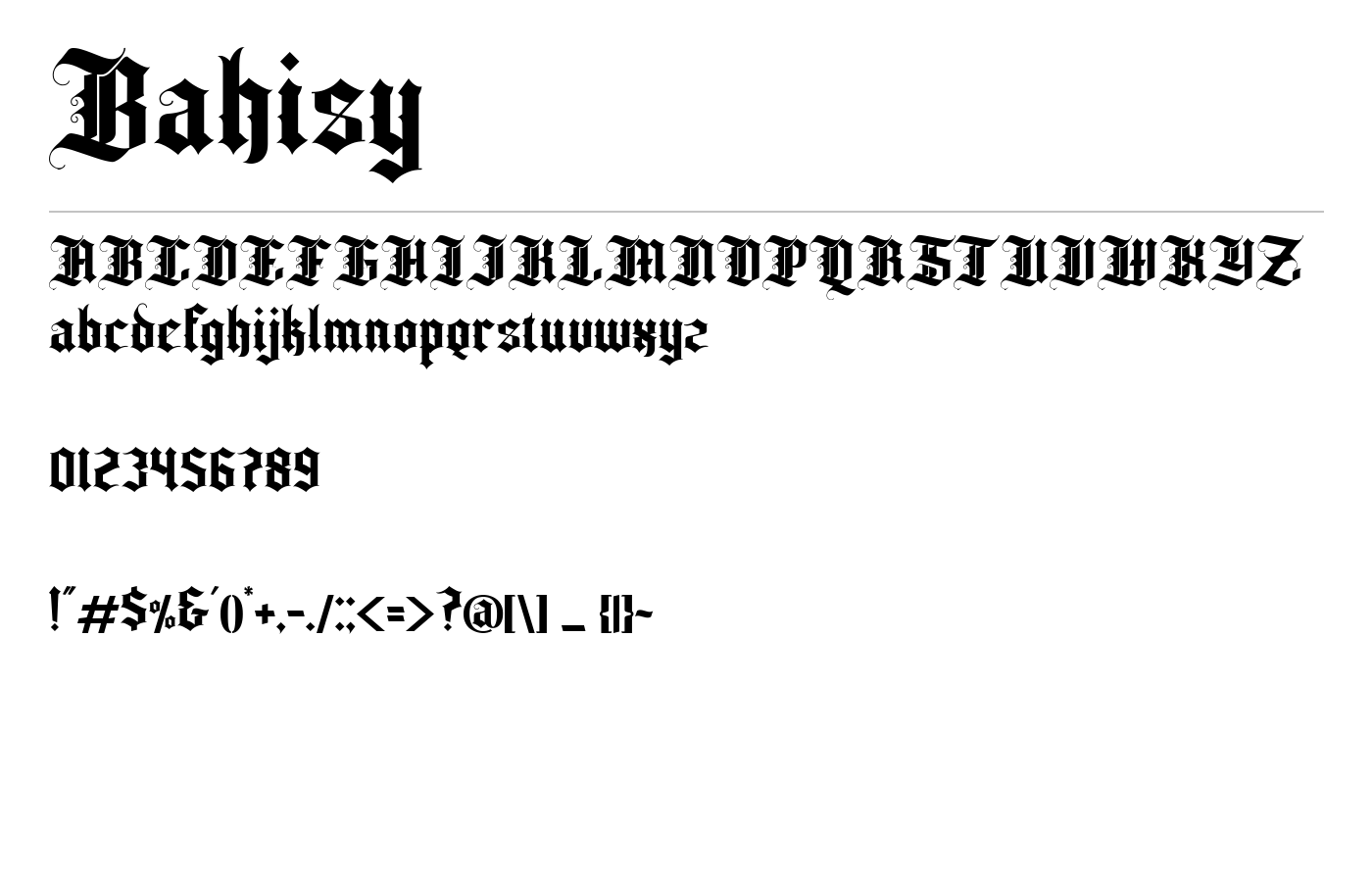Bahisy Font preview