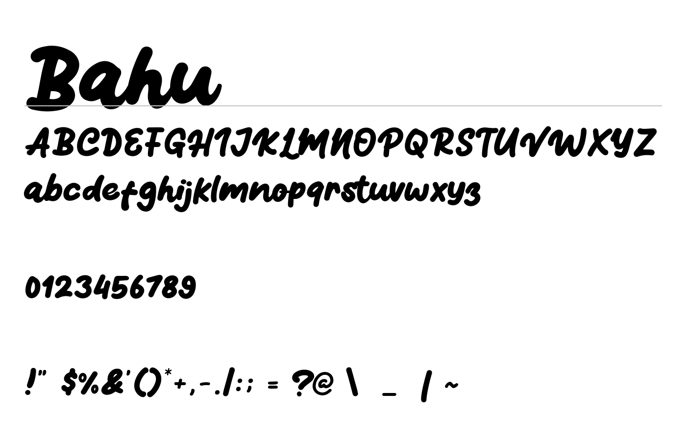 Bahu Font preview