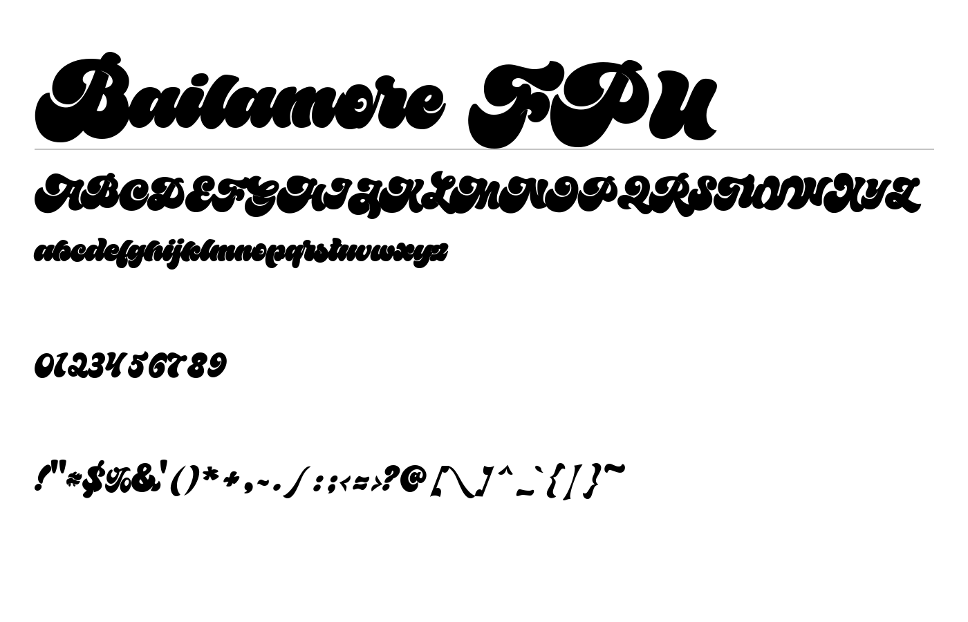 Bailamore FPU Font preview