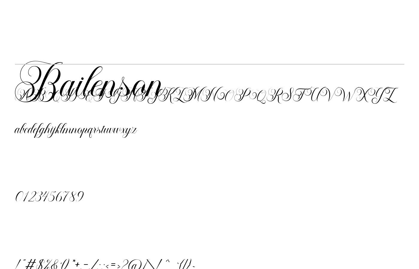 Bailenson Font preview