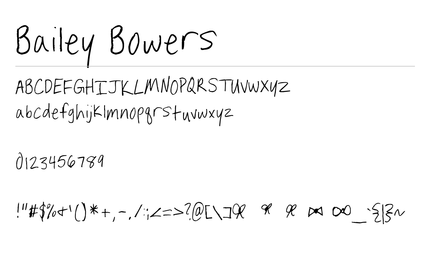 Bailey Bowers Font preview