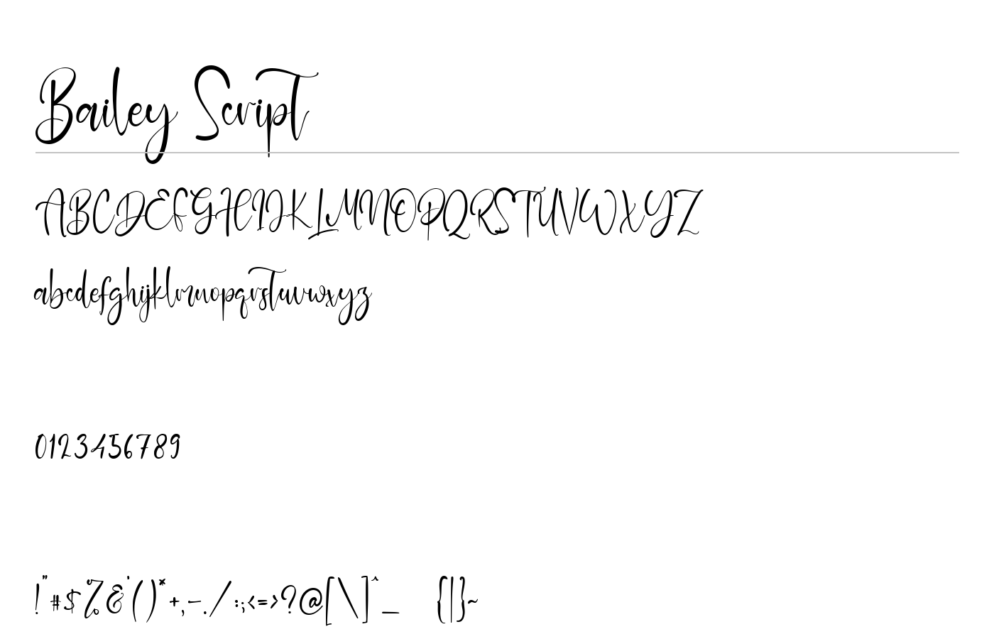 Bailey Script Font preview
