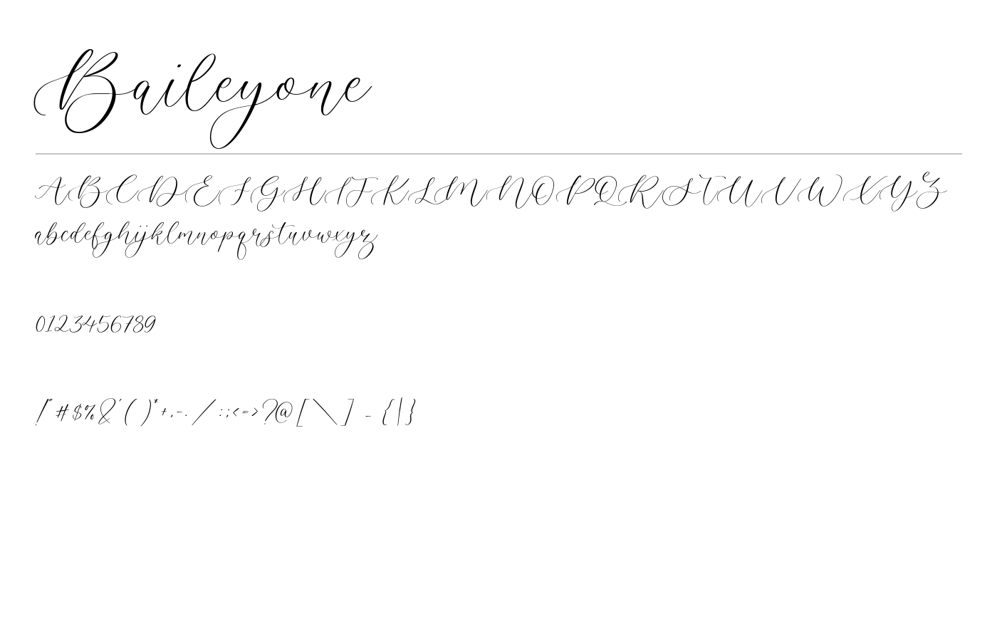 Baileyone Font preview