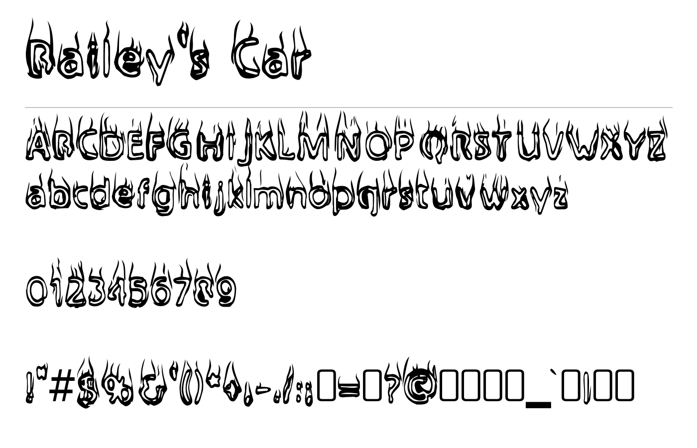 Baileys Car Font preview