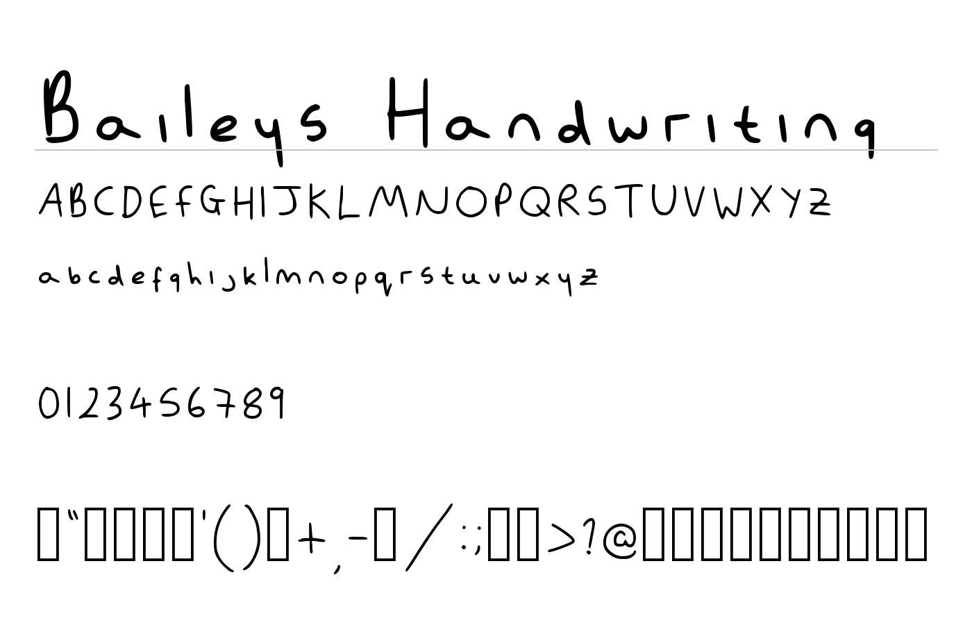 Baileys Handwriting Font preview