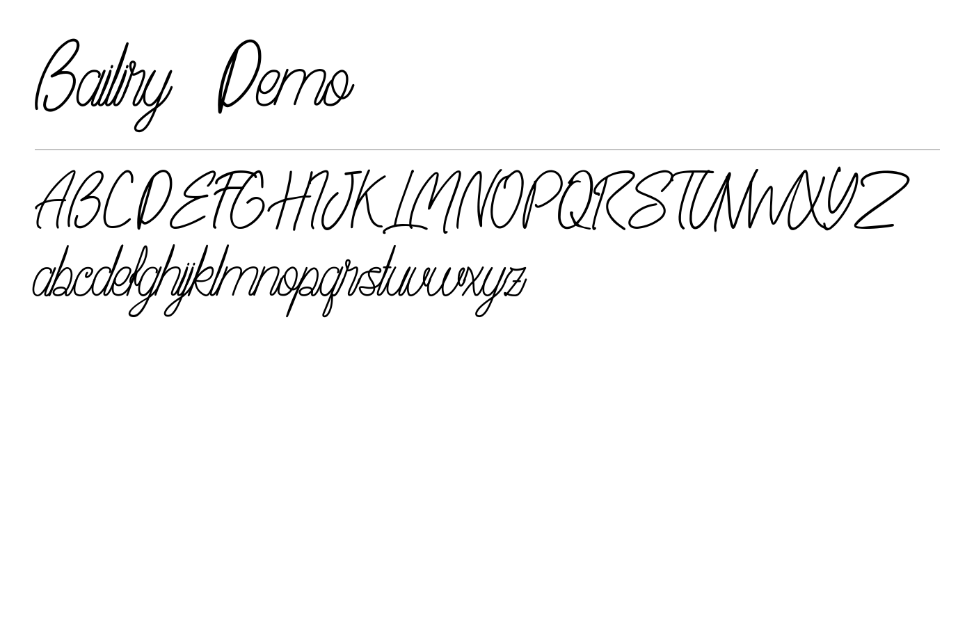 Bailiry (Demo) Font preview