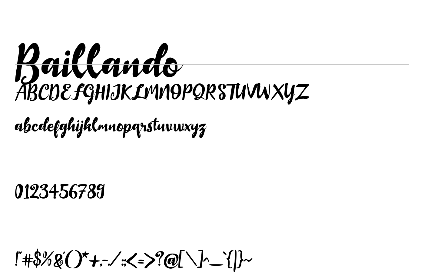 Baillando Font preview
