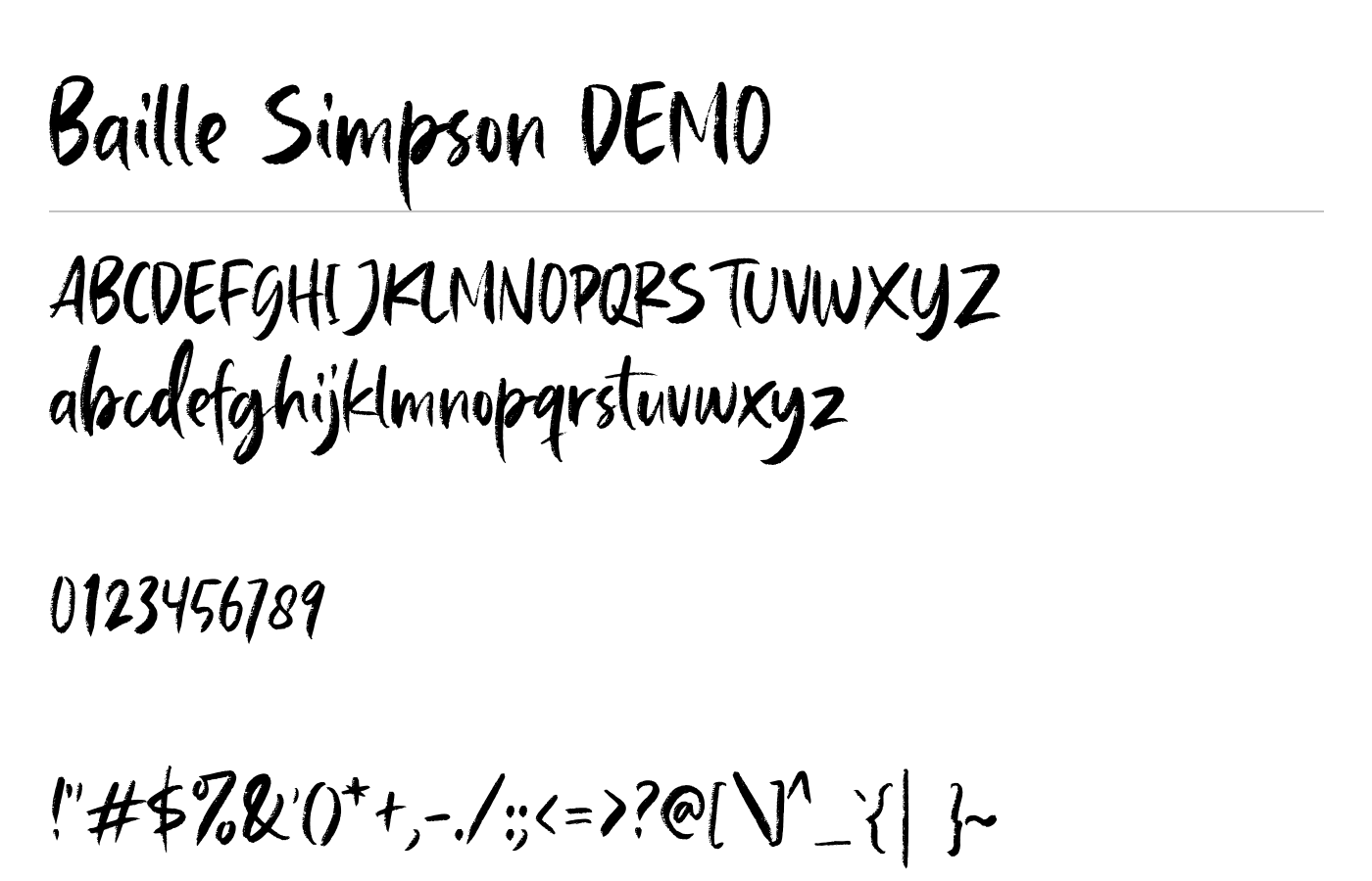 Baille Simpson DEMO Font preview