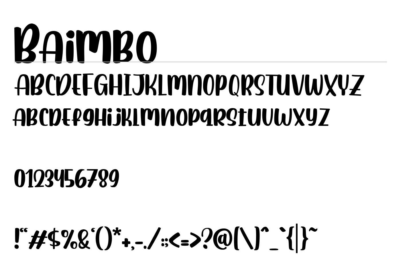 Baimbo Font preview