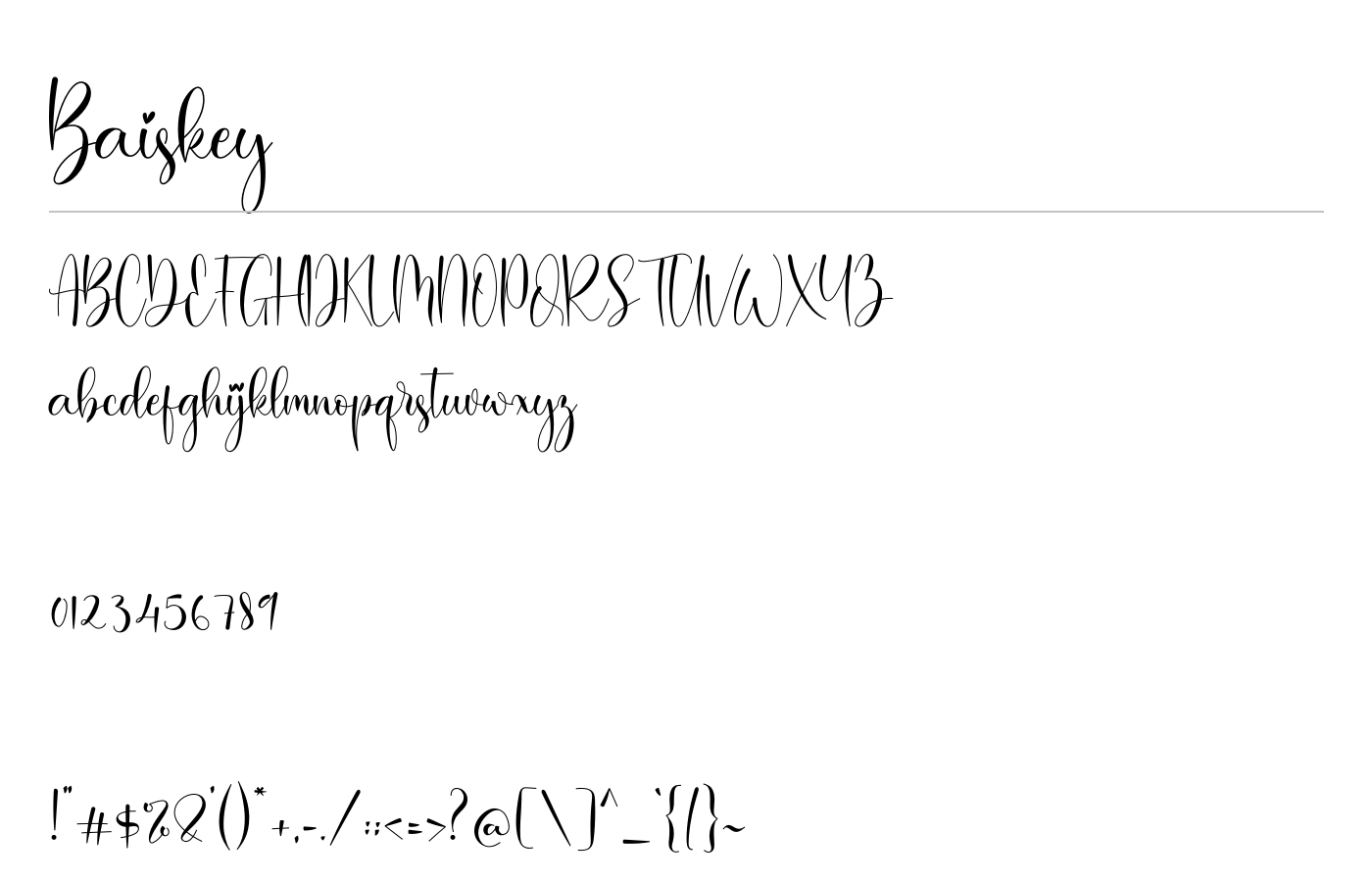 Baiskey Font preview