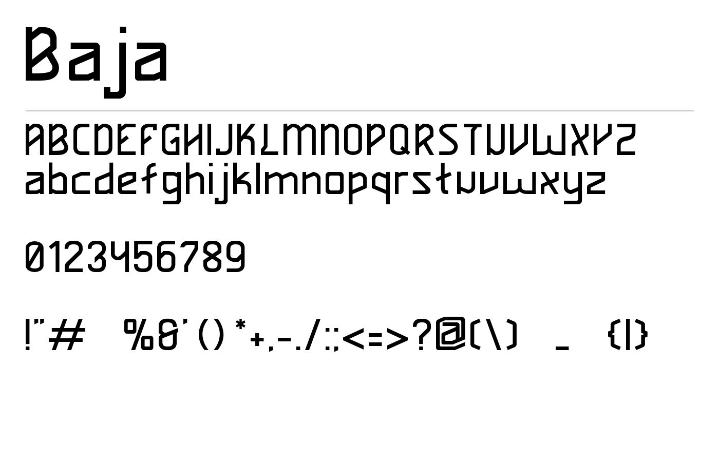 Baja Font preview