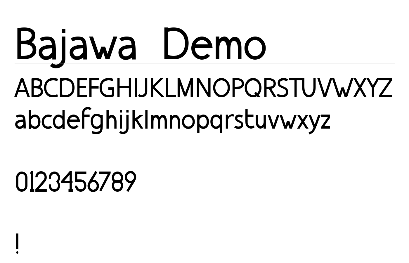 Bajawa Demo Font preview