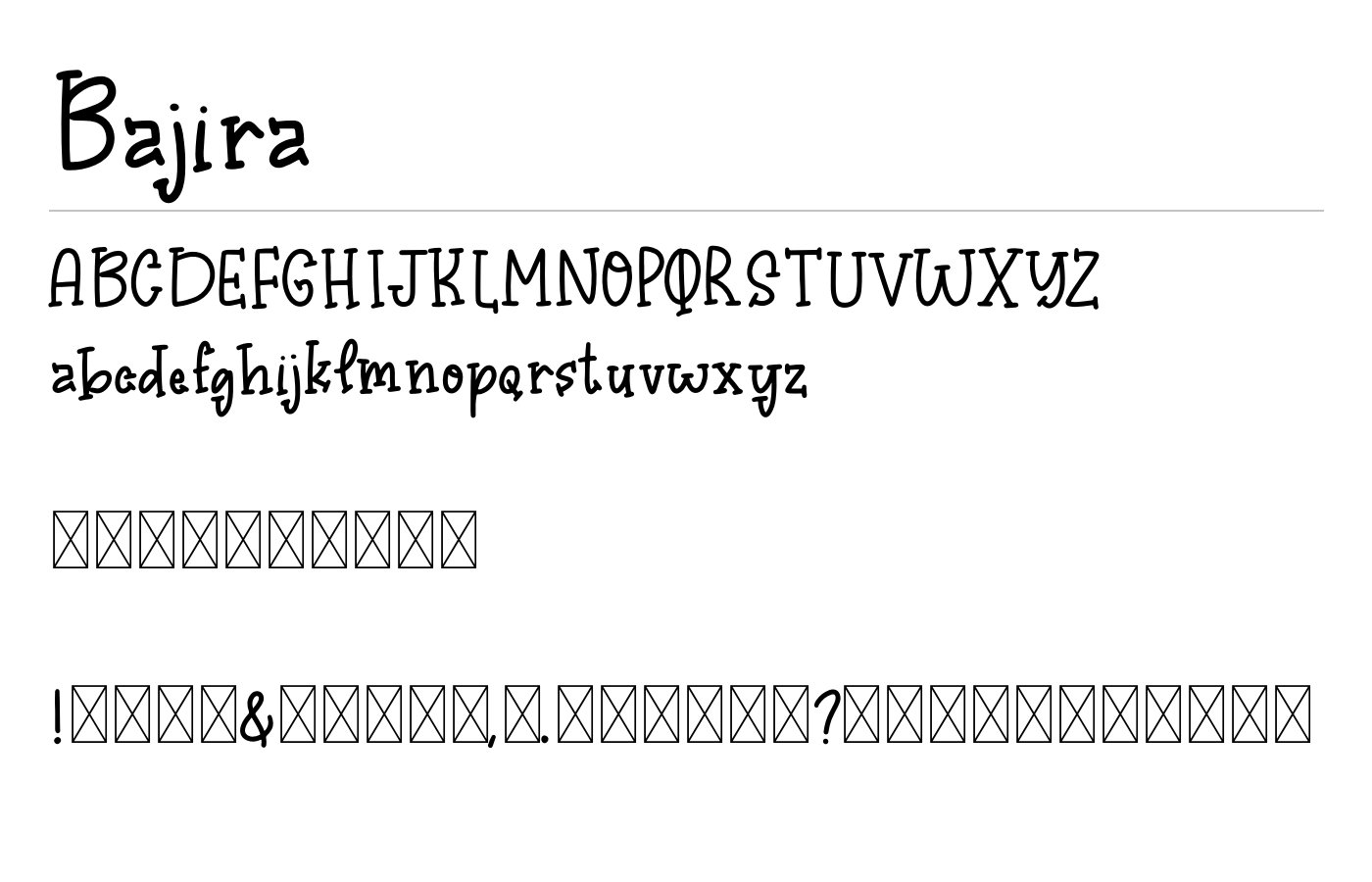Bajira Font preview