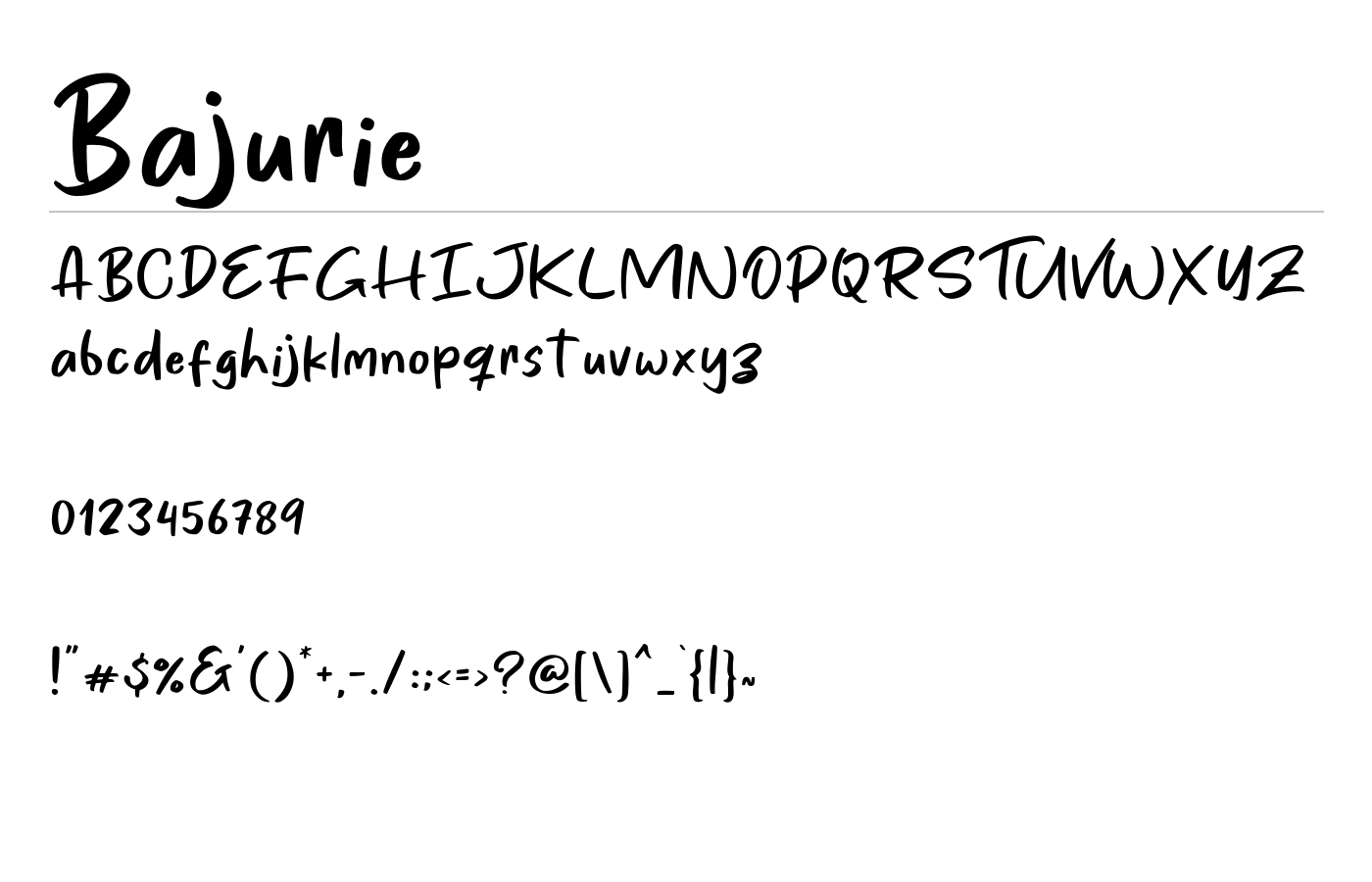 Bajurie Font preview