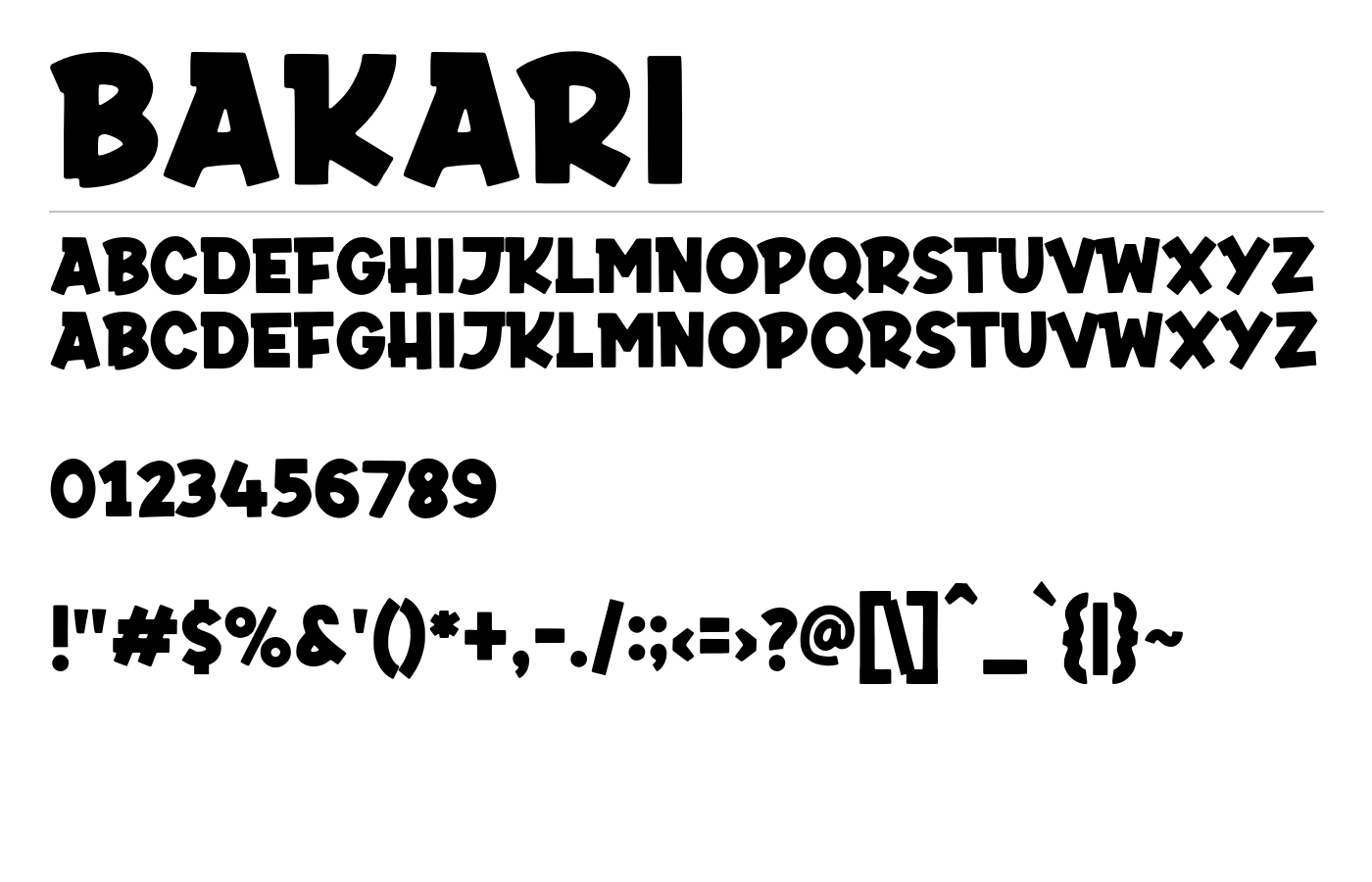 Bakari Font preview