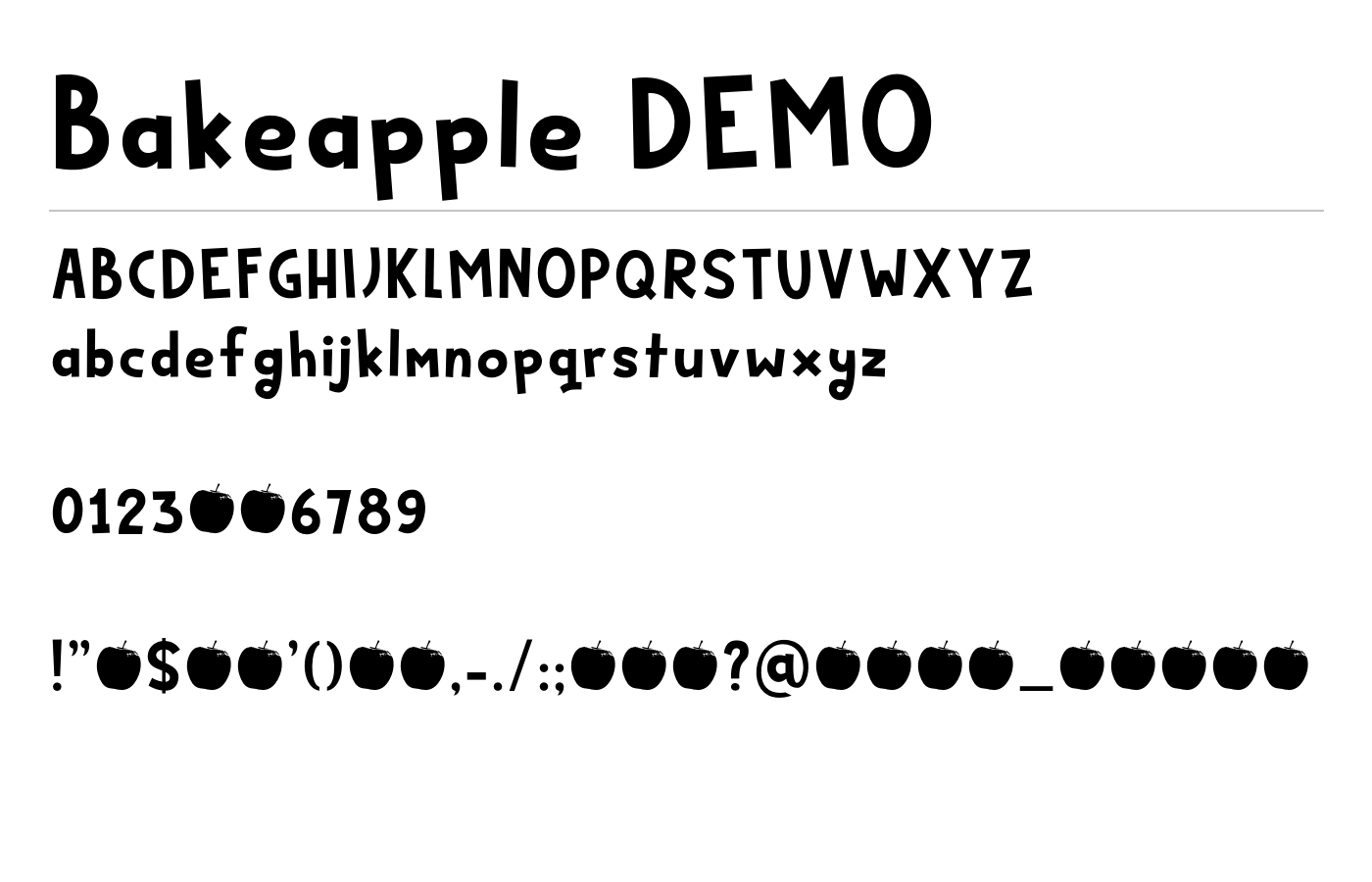 Bakeapple DEMO Font preview