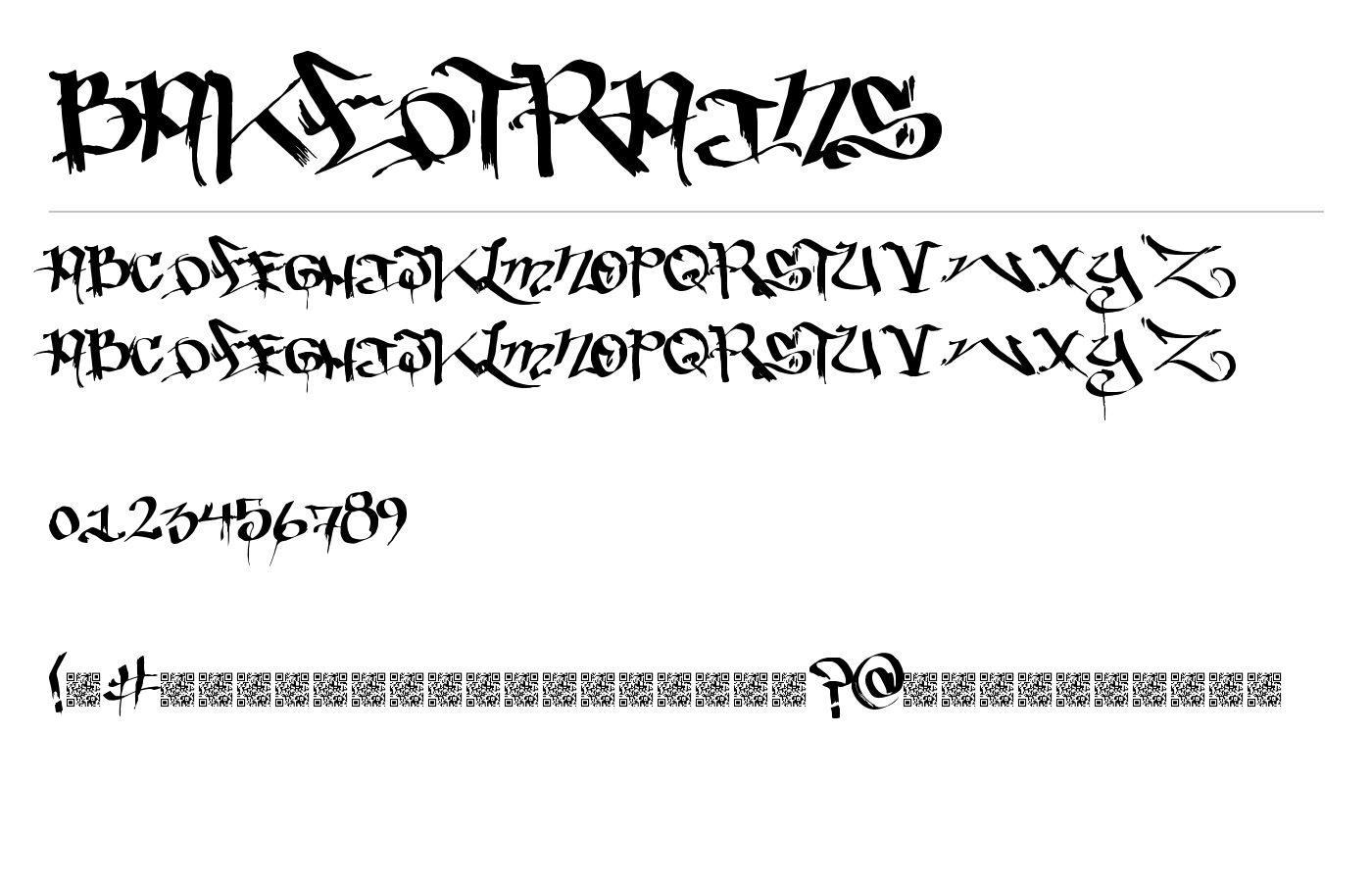 BakedTrains Font preview