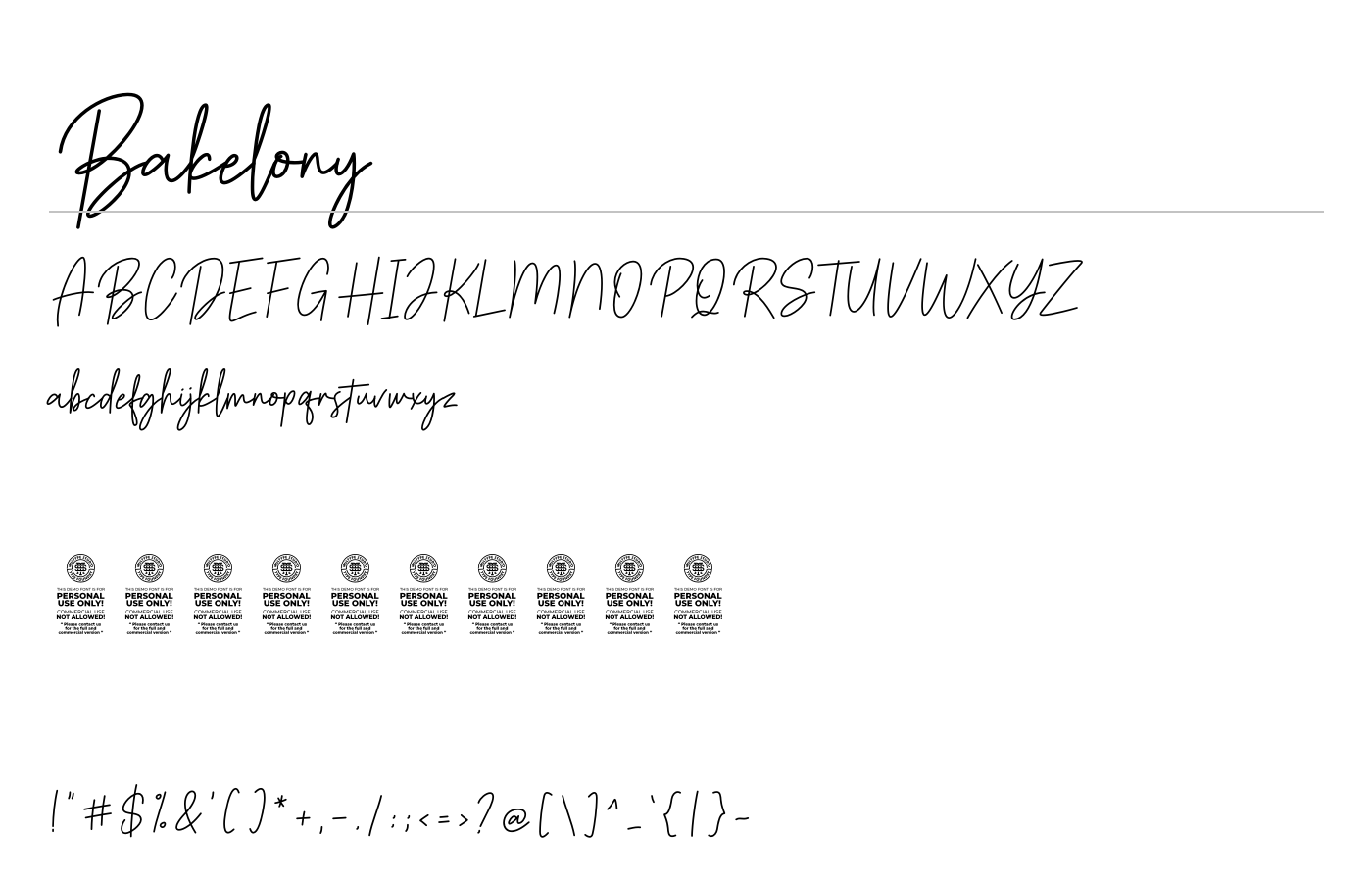 Bakelony Font preview