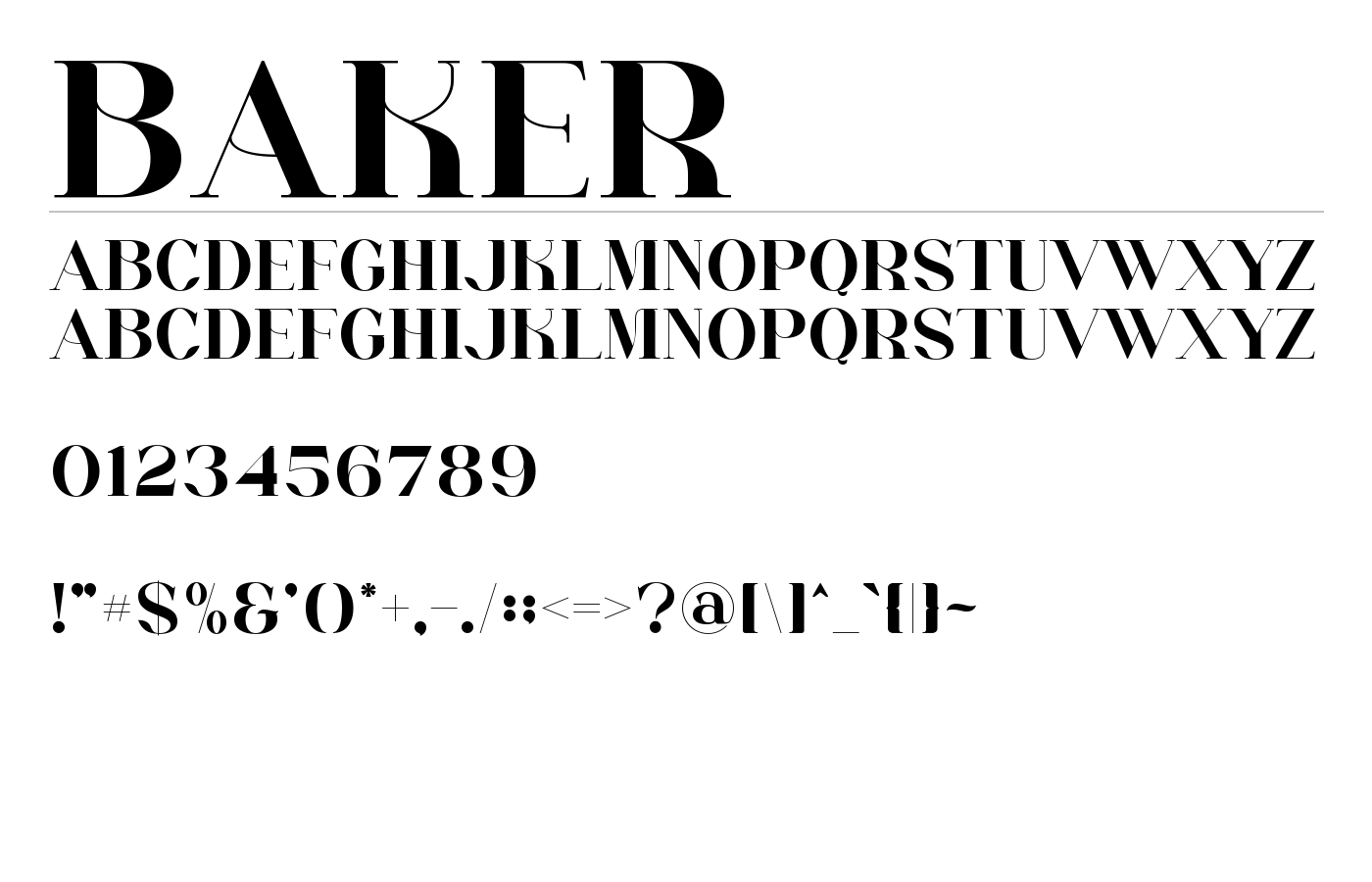 Baker Font preview