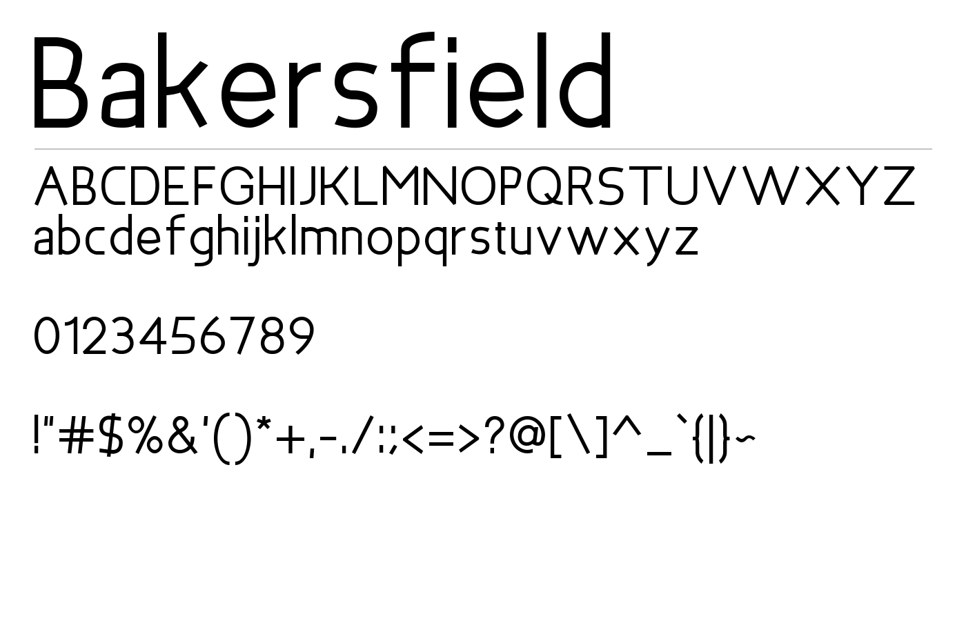 Bakersfield Font preview