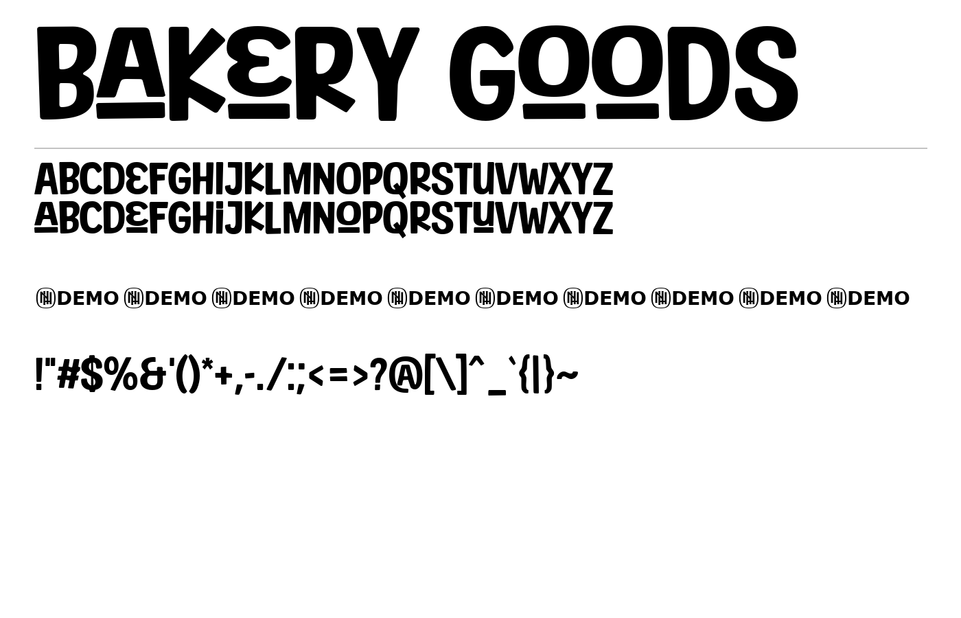 Bakery Goods Font preview