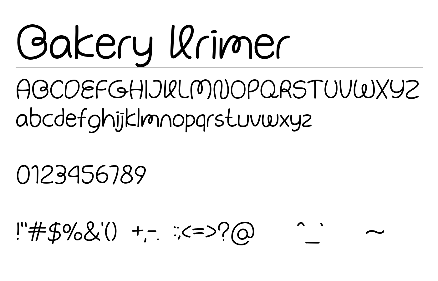 Bakery Krimer Font preview
