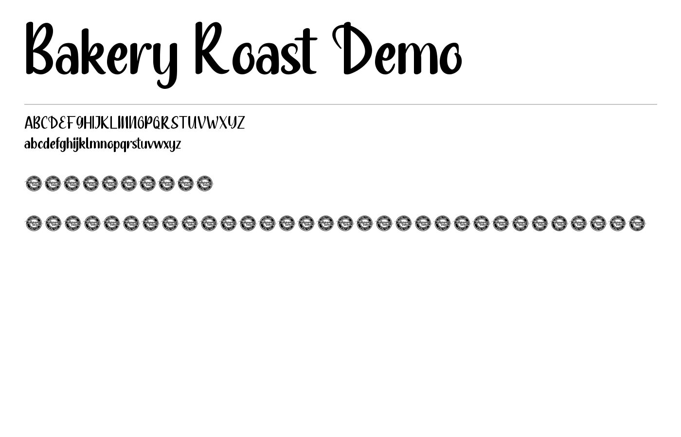 Bakery Roast Demo Font preview