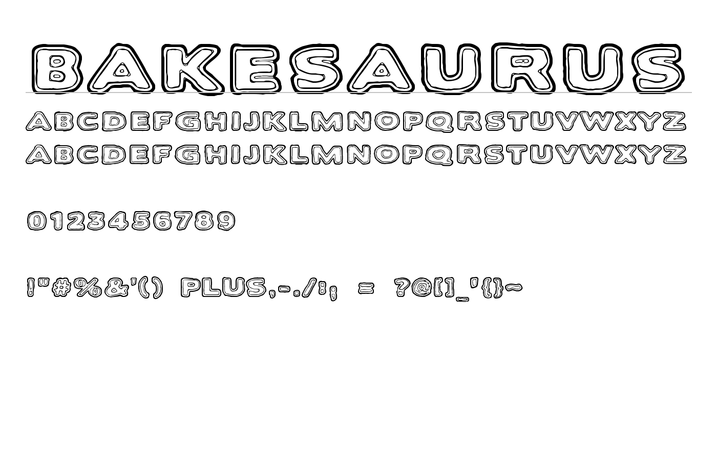 Bakesaurus Font preview
