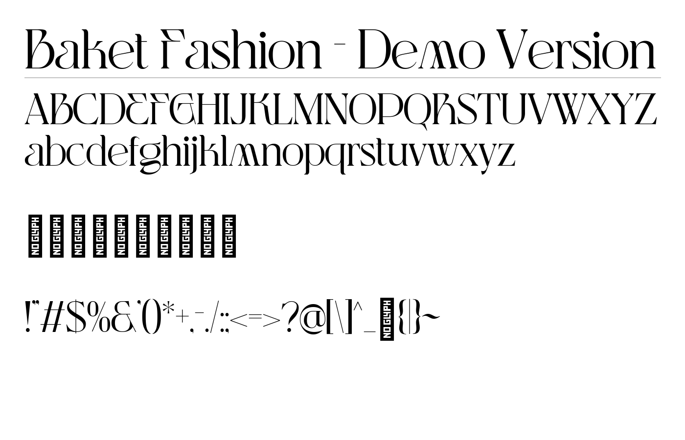 Baket Fashion - Demo Version Font preview