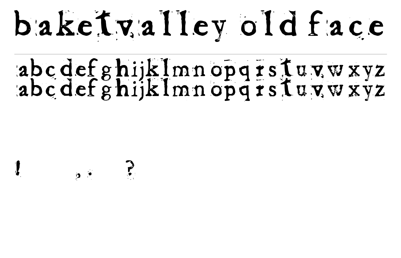 Baketvalley Old Face Font preview