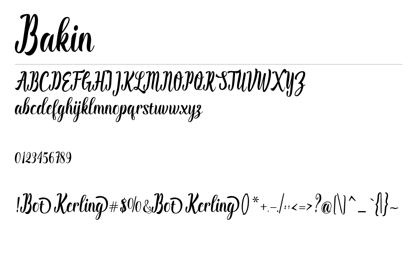 Bakin Font preview
