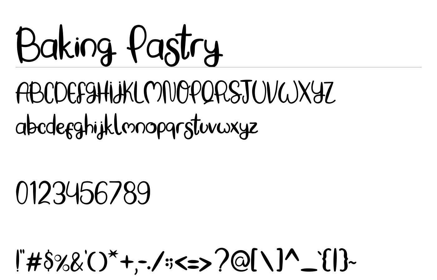 Baking Pastry Font preview