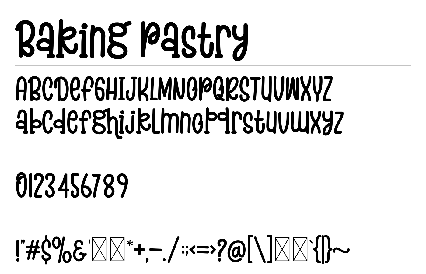 Baking Pastry Font preview