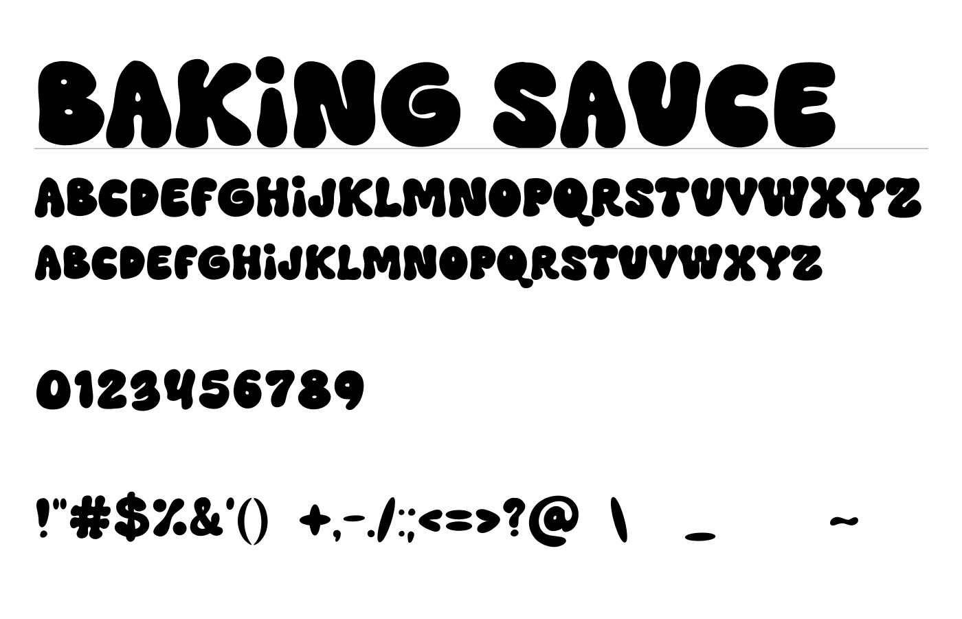 BAKING SAUCE Font preview