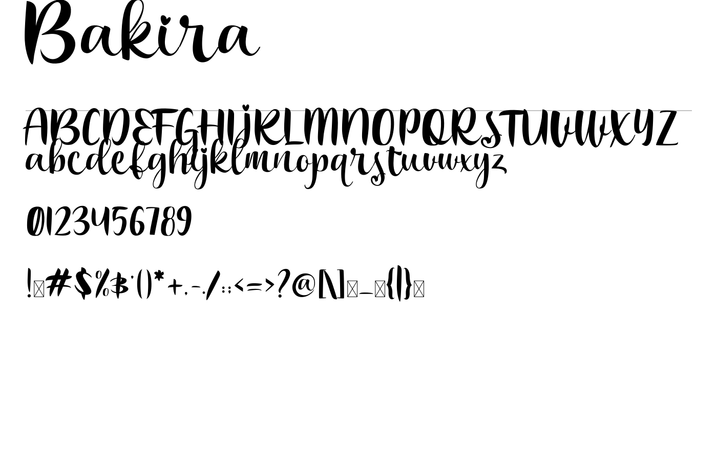 Bakira Font preview