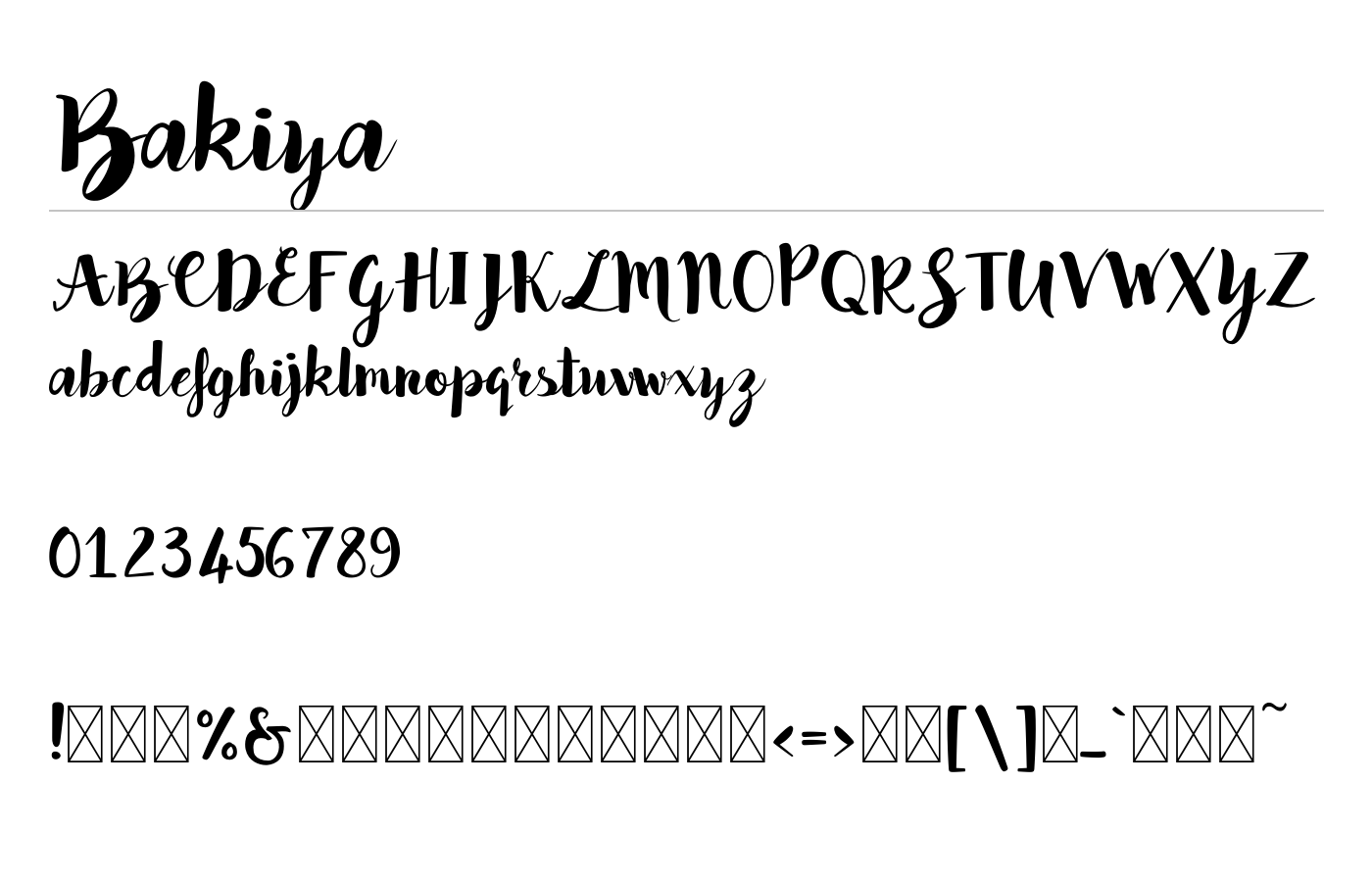 Bakiya Font preview