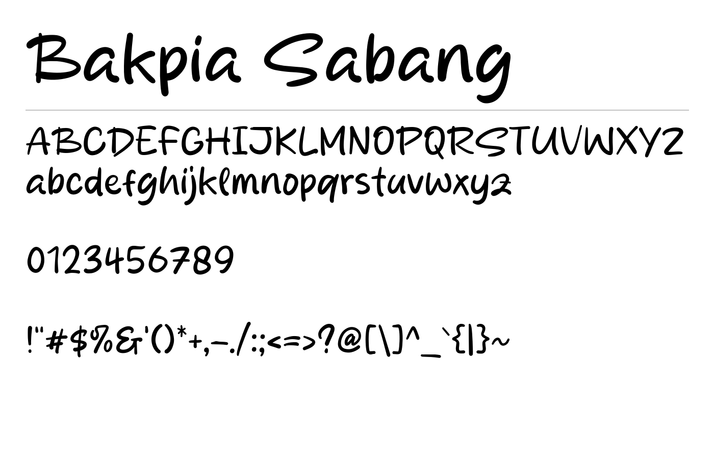 Bakpia Sabang Font preview