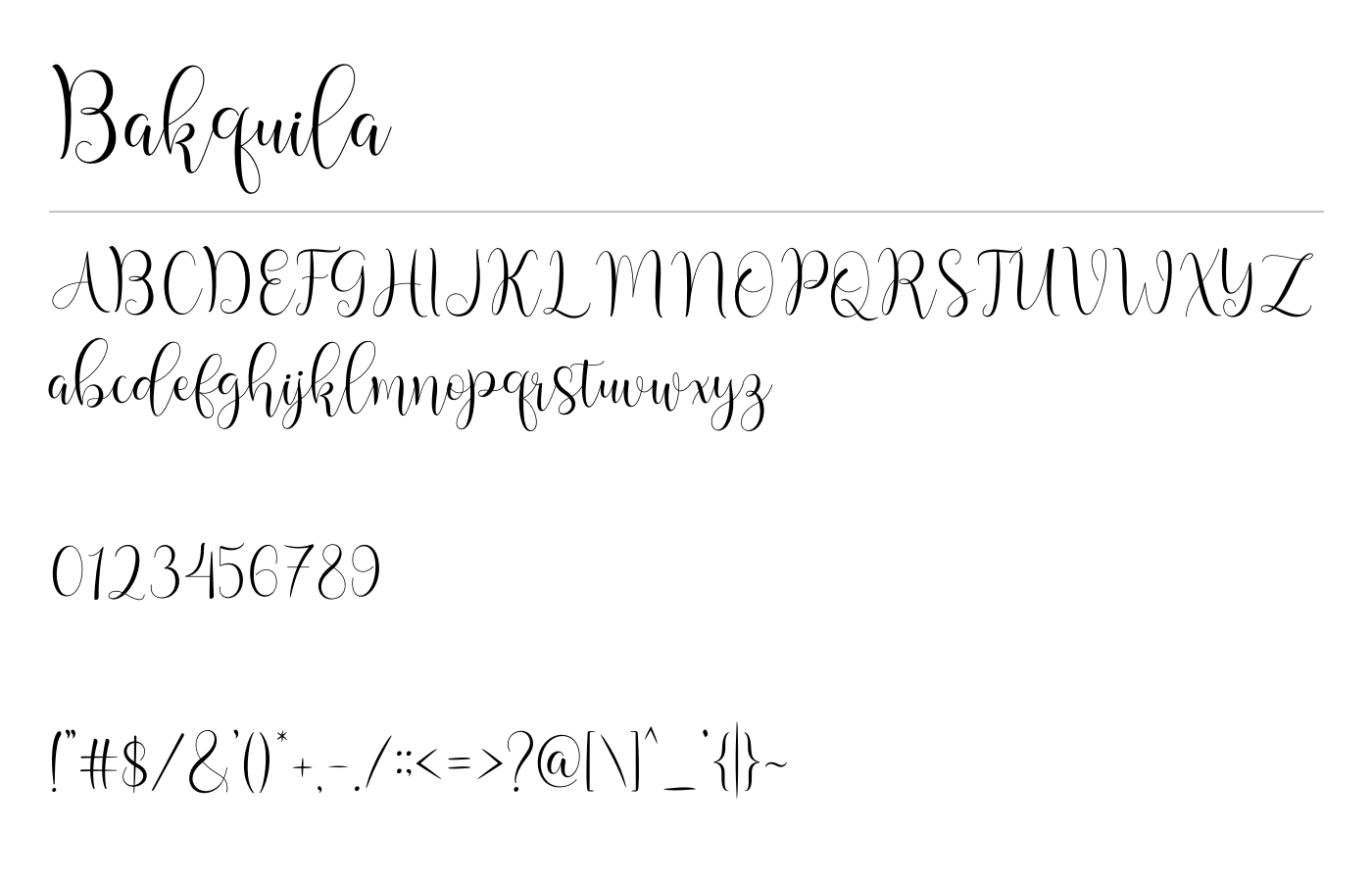 Bakquila Font preview