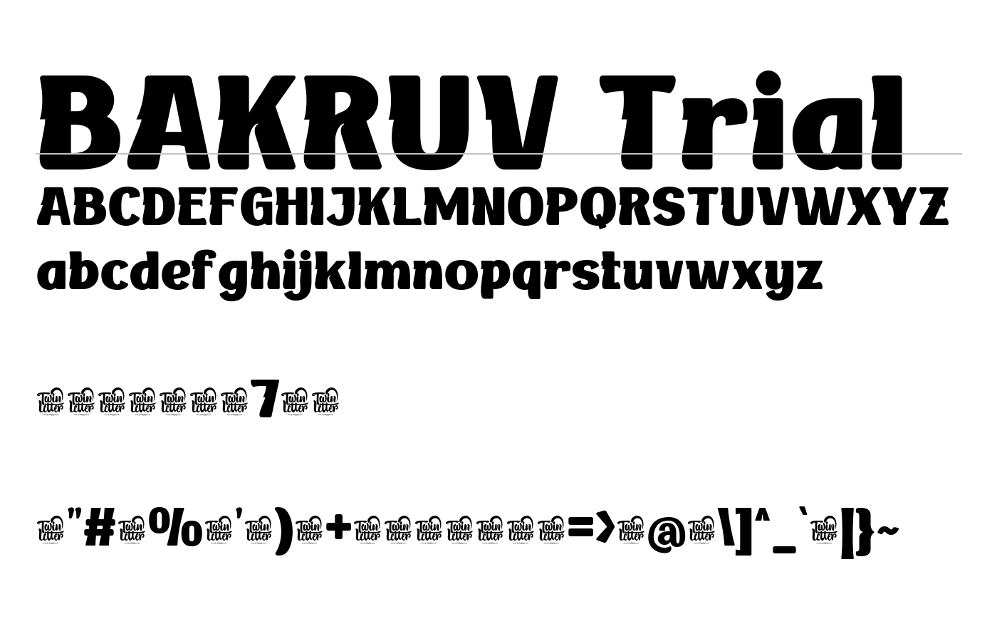 BAKRUV Trial Font preview