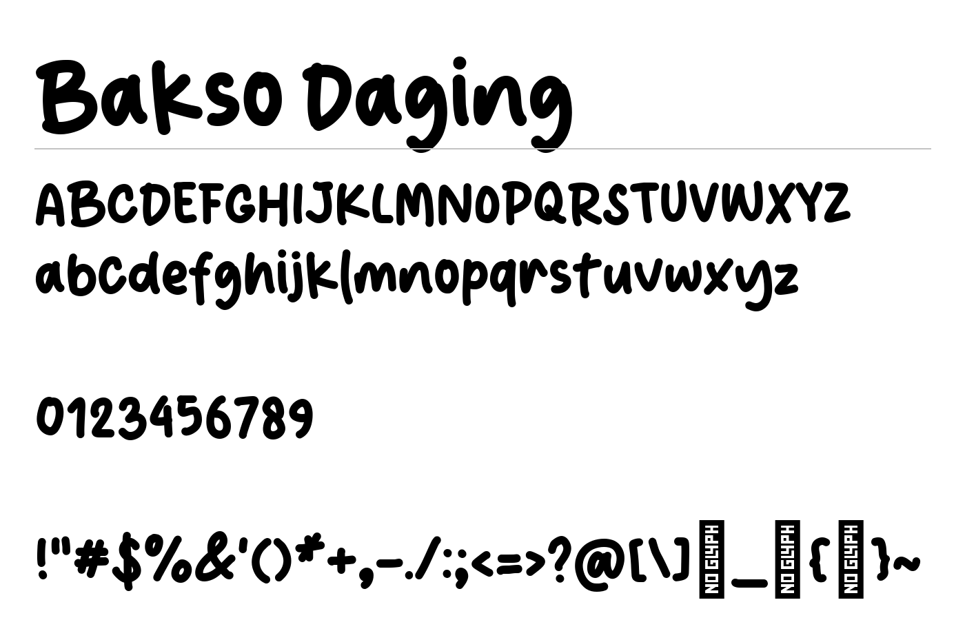 Bakso Daging Font preview