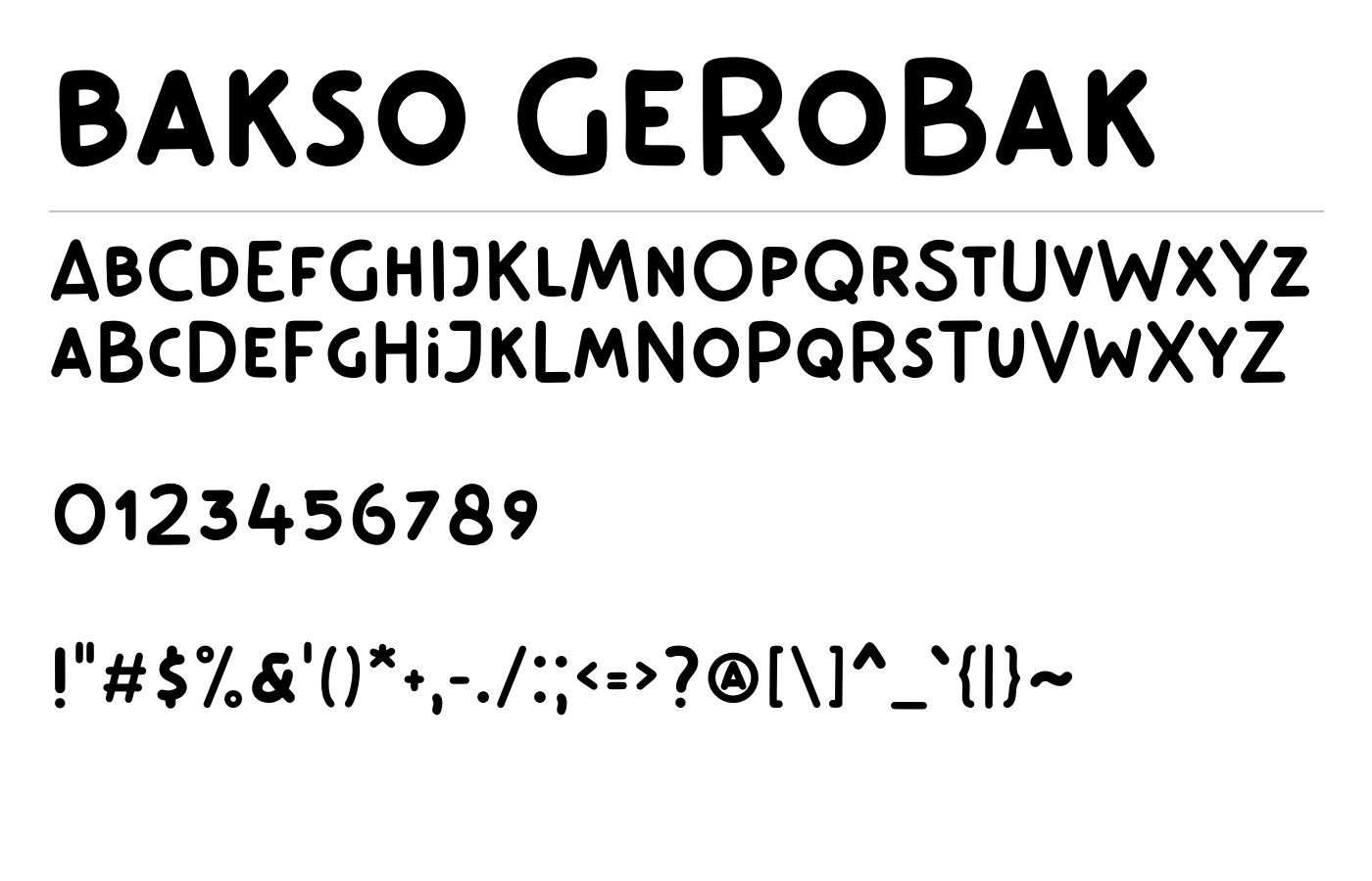 Bakso Gerobak Font preview